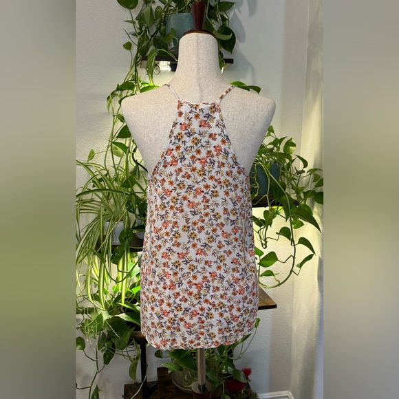 Pink Rose Floral Button-Down Blousy Tank - Picture 3 of 7